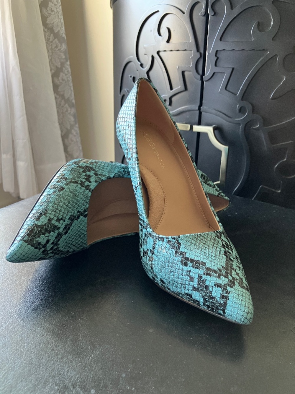 BCBG Generation Snake Print Heels